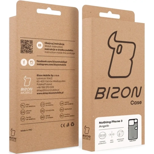 Etui Bizon Case Angelo do Nothing Phone (3) przydymione z czarną ramką