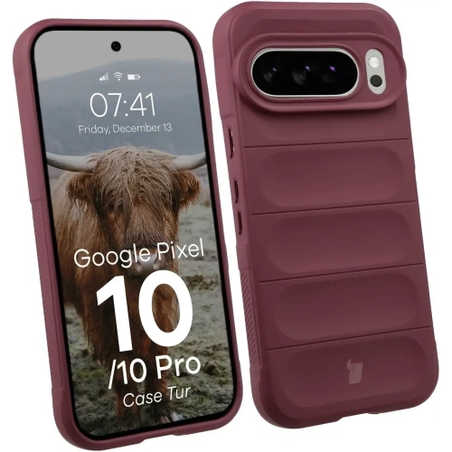 Pancerne etui Bizon Case Tur do Google Pixel 10 / 10 Pro burgundowe