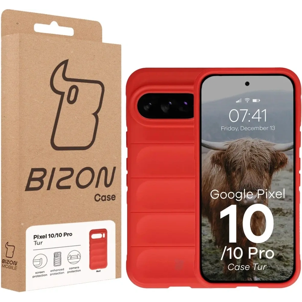 Pancerne etui Bizon Case Tur do Google Pixel 10 / 10 Pro czerwone
