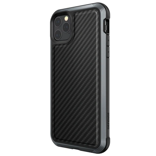 Etui aluminiowe X-Doria Defense Lux Apple iPhone 11 Pro Max (Drop test 3m) (Black Carbon Fiber)