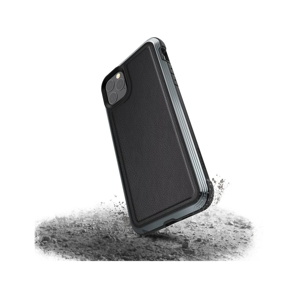 Hurtownia GSM - Hliníkový kryt X-Doria Defense Lux Apple iPhone 11 Pro Max (Test pádu 3m) (Černá kůže) - XDR028BLK - {ean13} - Hurt