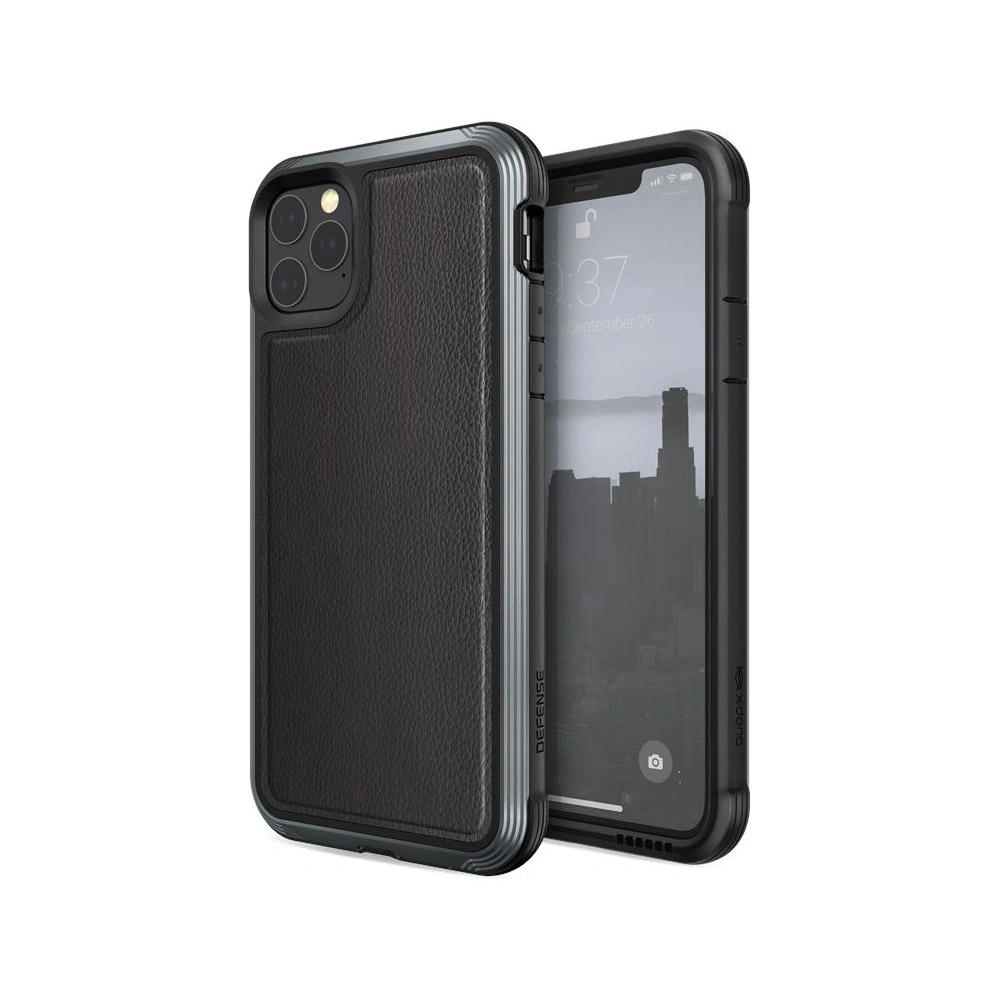 Hurtownia GSM - Hliníkový kryt X-Doria Defense Lux Apple iPhone 11 Pro Max (Test pádu 3m) (Černá kůže) - XDR028BLK - {ean13} - Hurt