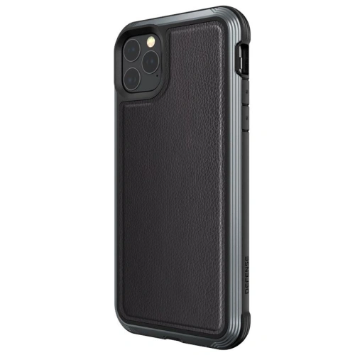 Etui aluminiowe X-Doria Defense Lux Apple iPhone 11 Pro Max (Drop test 3m) (Black Leather)