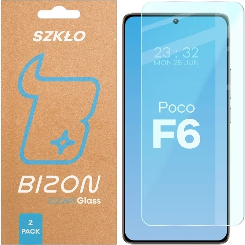 Szkło hartowane Bizon Glass Clear Duo do Xiaomi POCO F6 [2 PACK]