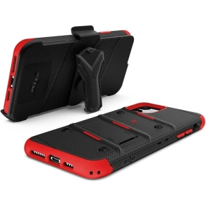 Wholesale Zizo Bolt Cover - Case for iPhone 11 with Military Grade + Glass Screen Protector & Kickstand and Holster (Red/Black) - ZIZ006BLKRED - {ean13} - Hurt
