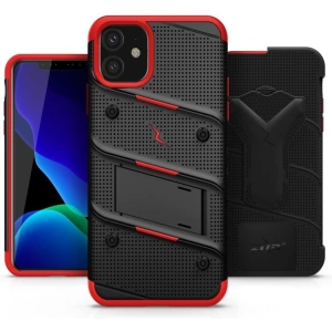 Wholesale Zizo Bolt Cover - Case for iPhone 11 with Military Grade + Glass Screen Protector & Kickstand and Holster (Red/Black) - ZIZ006BLKRED - {ean13} - Hurt