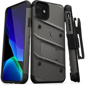 Hurtownia GSM - Pancerne etui Zizo Bolt Cover Apple iPhone 11 se sklem 9H na displej + stojánek a držák na pásek (Metal Gray/Black) - ZIZ008GRYBLK - {ean13} - Hurt