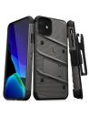 Pancerne etui Zizo Bolt Cover Apple iPhone 11 se sklem 9H na displej + stojánek a držák na pásek (Metal Gray/Black)