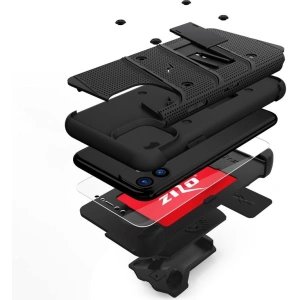 Wholesale Zizo Bolt Cover - Case for iPhone 11 with Military Grade + Glass Screen Protector & Kickstand and Holster (Red/Black) - ZIZ007BLK - {ean13} - Hurt