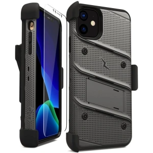 Wholesale Zizo Bolt Cover - Case for iPhone 11 with Military Grade + Glass Screen Protector & Kickstand and Holster (Red/Black) - ZIZ008GRYBLK - {ean13} - Hurt