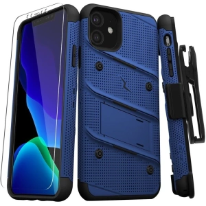 Hurtownia GSM - Pancéřové pouzdro Zizo Bolt Cover Apple iPhone 11 se sklem 9H na displej + stojánek & držák na pás (Modrá/Černá) - ZIZ009BLUBLK - {ean13} - Hurt