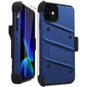Hurtownia GSM - Pancéřové pouzdro Zizo Bolt Cover Apple iPhone 11 se sklem 9H na displej + stojánek & držák na pás (Modrá/Černá) - ZIZ009BLUBLK - {ean13} - Hurt