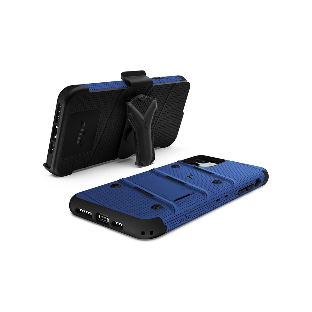 Hurtownia GSM - Pancéřové pouzdro Zizo Bolt Cover Apple iPhone 11 se sklem 9H na displej + stojánek & držák na pás (Modrá/Černá) - ZIZ009BLUBLK - {ean13} - Hurt