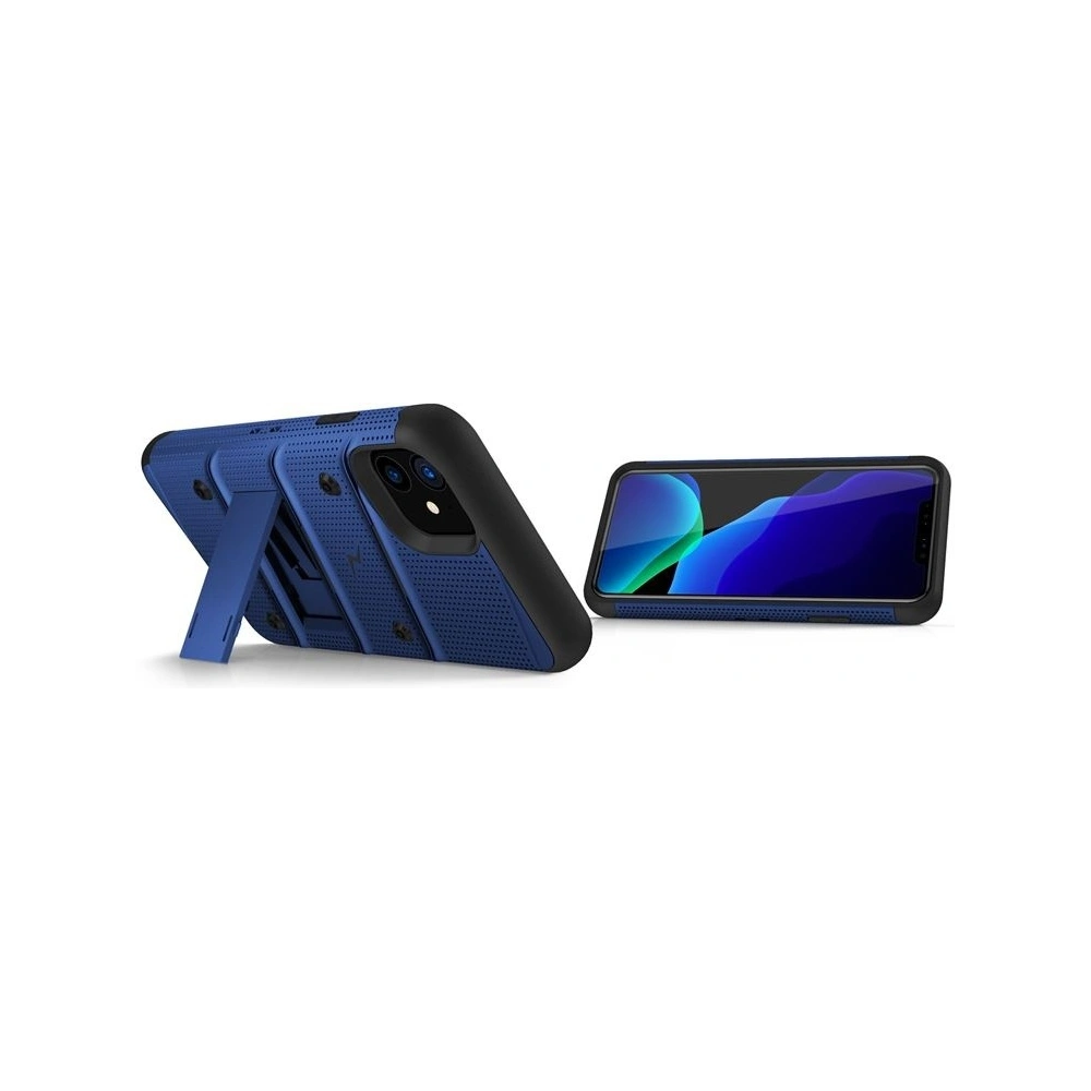 Hurtownia GSM - Pancéřové pouzdro Zizo Bolt Cover Apple iPhone 11 se sklem 9H na displej + stojánek & držák na pás (Modrá/Černá) - ZIZ009BLUBLK - {ean13} - Hurt