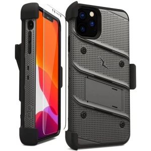 Wholesale Zizo Bolt Cover - Case for iPhone 11 Pro Max with Military Grade + Glass Screen Protector & Kickstand and Holster (Red/Black) - ZIZ012GRYBLK - {ean13} - Hurt
