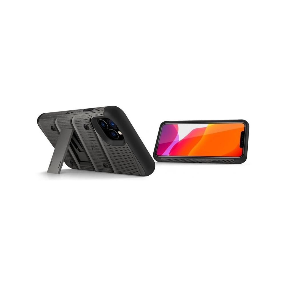 Wholesale Zizo Bolt Cover - Case for iPhone 11 Pro Max with Military Grade + Glass Screen Protector & Kickstand and Holster (Red/Black) - ZIZ012GRYBLK - {ean13} - Hurt