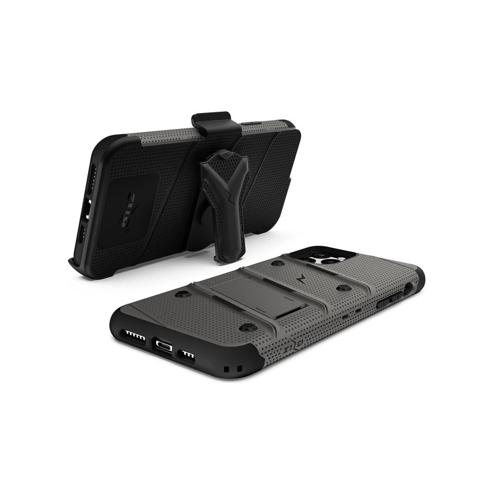 Wholesale Zizo Bolt Cover - Case for iPhone 11 Pro Max with Military Grade + Glass Screen Protector & Kickstand and Holster (Red/Black) - ZIZ012GRYBLK - {ean13} - Hurt
