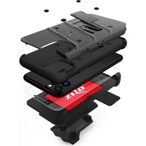 Wholesale Zizo Bolt Cover - Case for iPhone 11 Pro Max with Military Grade + Glass Screen Protector & Kickstand and Holster (Red/Black) - ZIZ012GRYBLK - {ean13} - Hurt