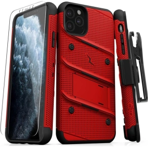 Hurtownia GSM - Pancéřové pouzdro Zizo Bolt Cover Apple iPhone 11 Pro Max se sklem 9H na displej + stojánek a držák na pásek (Červená/Černá) - ZIZ013REDBLK - {ean13} - Hurt