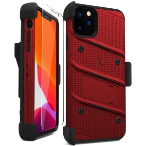 Wholesale Zizo Bolt Cover - Case for iPhone 11 Pro Max with Military Grade + Glass Screen Protector & Kickstand and Holster (Red/Black) - ZIZ013REDBLK - {ean13} - Hurt