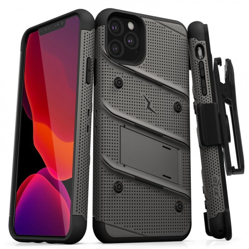 Zizo Distributor - 888488319636 - ZIZ014GRYBLK - Zizo Bolt Cover - Case for iPhone 11 Pro with Military Grade + Glass Screen Protector & Kickstand and Holster (Red/Black) - B2B homescreen