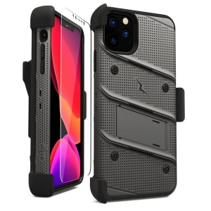 Hurtownia GSM - Pancerne etui Zizo Bolt Cover Apple iPhone 11 Pro ze szkłem 9H na ekran + podstawka & uchwyt do paska (Metal Gray/Black) - ZIZ014GRYBLK - {ean13} - Hurt