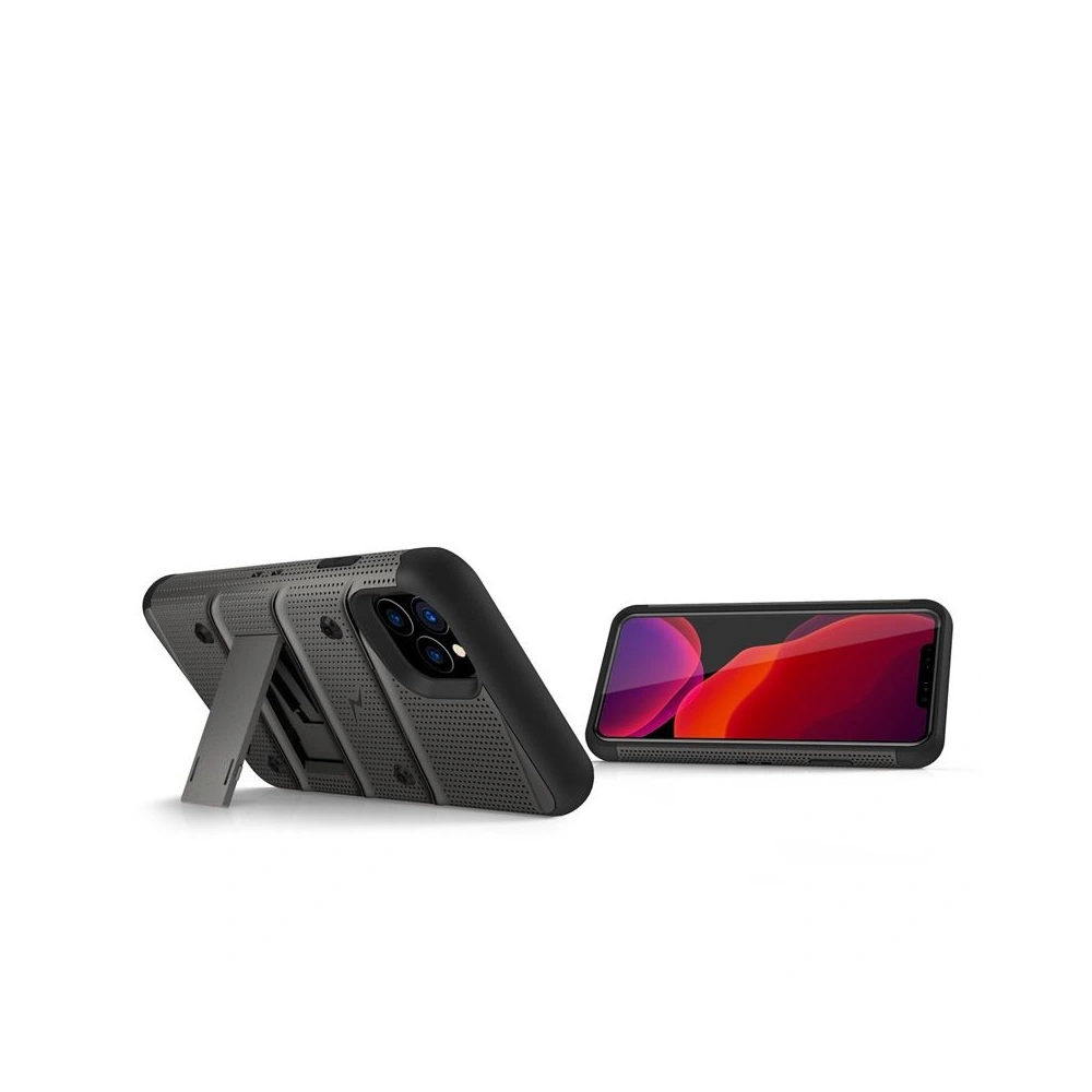 Hurtownia GSM - Pancéřové pouzdro Zizo Bolt Cover Apple iPhone 11 Pro se sklem 9H na obrazovku + stojánek a držák na pásek (Metal Gray/Black) - ZIZ014GRYBLK - {ean13} - Hurt
