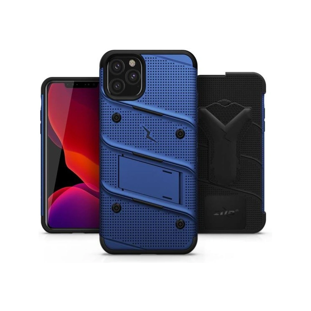 Hurtownia GSM - Pancéřové pouzdro Zizo Bolt Cover Apple iPhone 11 Pro se sklem 9H na displej + stojánek & držák na pásek (Modrá/Černá) - ZIZ015BLUBLK - {ean13} - Hurt