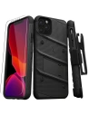 Pancéřové pouzdro Zizo Bolt Cover Apple iPhone 11 Pro se sklem 9H na displej + stojánek a držák na pásek (Černá/Černá)