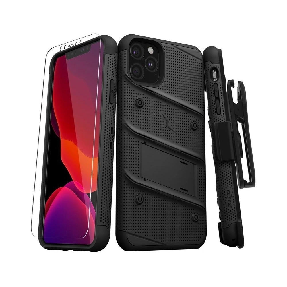 Wholesale Zizo Bolt Cover - Case for iPhone 11 Pro with Military Grade + Glass Screen Protector & Kickstand and Holster (Red/Black) - ZIZ016BLK - {ean13} - Hurt