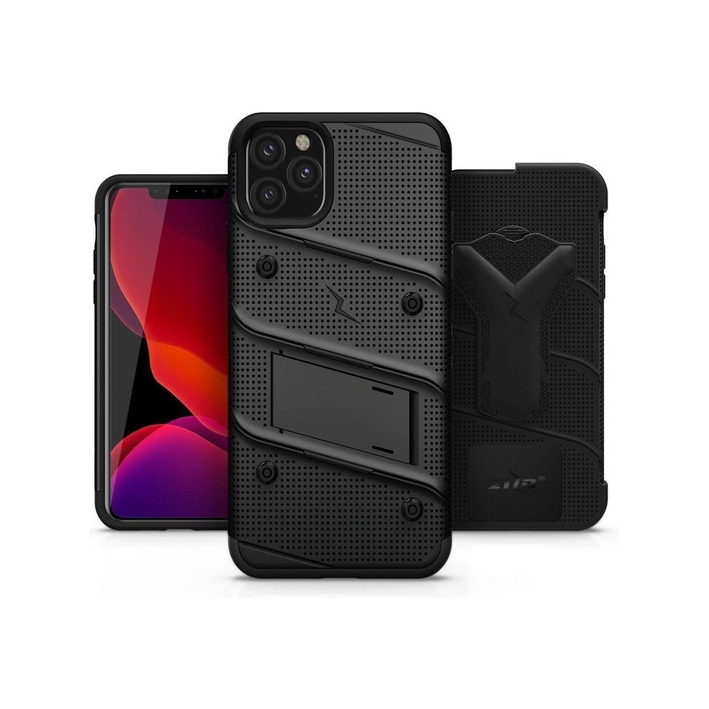 Wholesale Zizo Bolt Cover - Case for iPhone 11 Pro with Military Grade + Glass Screen Protector & Kickstand and Holster (Red/Black) - ZIZ016BLK - {ean13} - Hurt