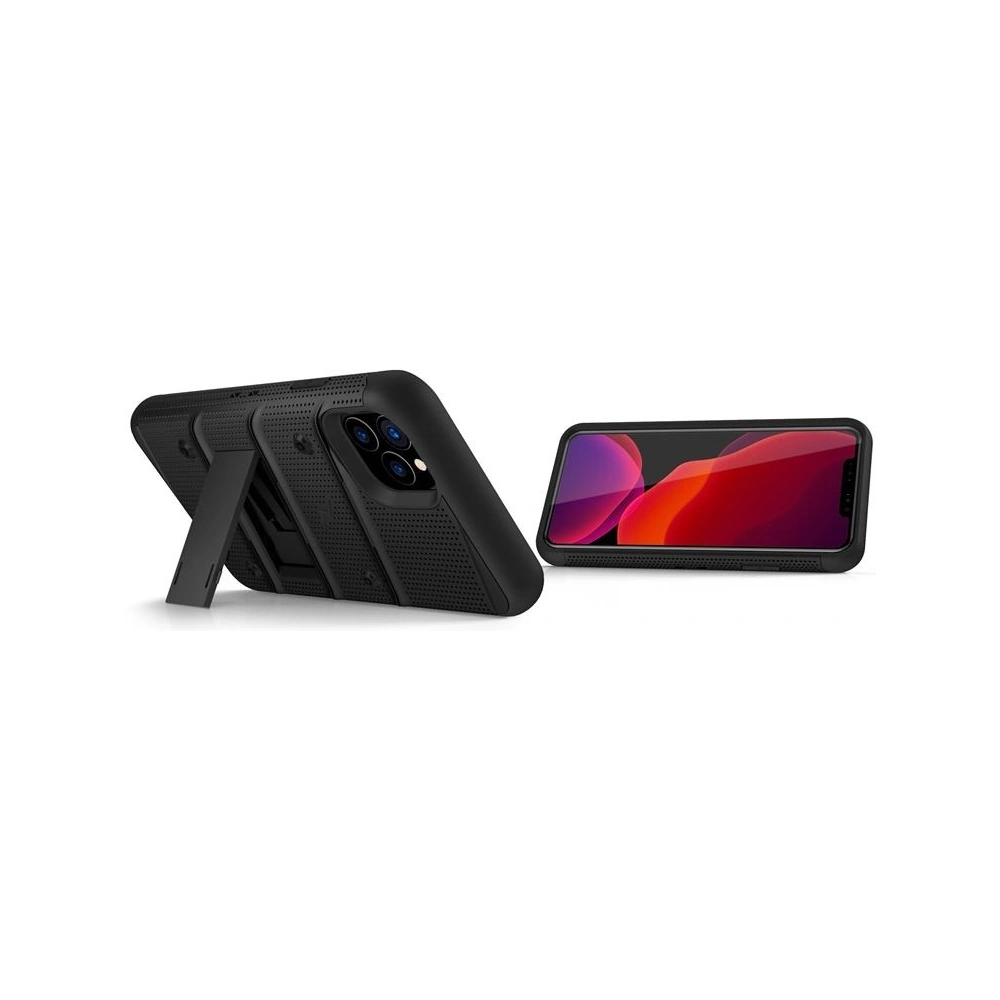 Wholesale Zizo Bolt Cover - Case for iPhone 11 Pro with Military Grade + Glass Screen Protector & Kickstand and Holster (Red/Black) - ZIZ016BLK - {ean13} - Hurt