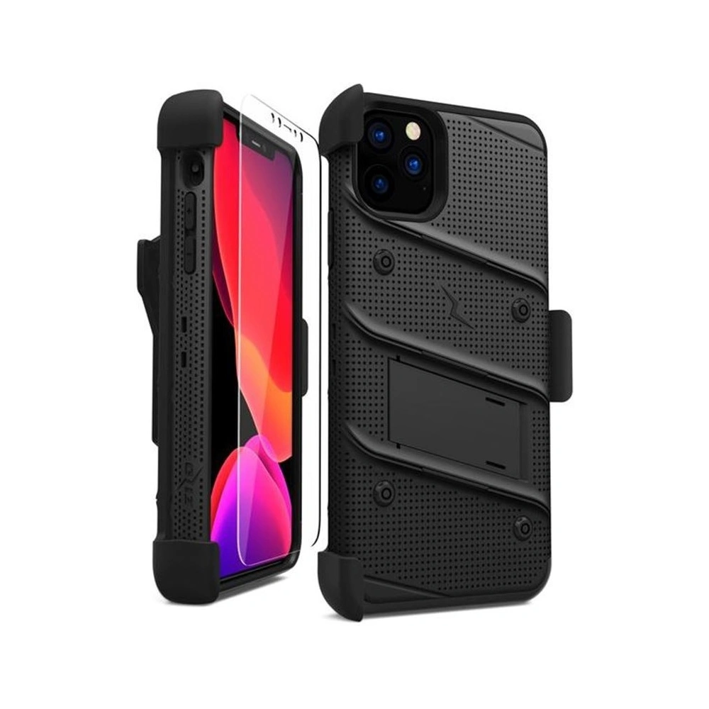 Wholesale Zizo Bolt Cover - Case for iPhone 11 Pro with Military Grade + Glass Screen Protector & Kickstand and Holster (Red/Black) - ZIZ016BLK - {ean13} - Hurt