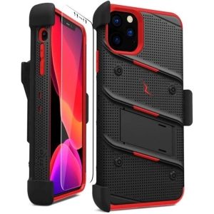 Wholesale Zizo Bolt Cover - Case for iPhone 11 Pro with Military Grade + Glass Screen Protector & Kickstand and Holster (Red/Black) - ZIZ017BLKRED - {ean13} - Hurt
