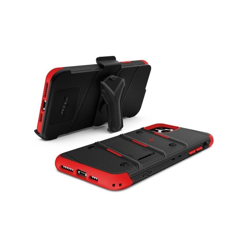 Wholesale Zizo Bolt Cover - Case for iPhone 11 Pro with Military Grade + Glass Screen Protector & Kickstand and Holster (Red/Black) - ZIZ017BLKRED - {ean13} - Hurt