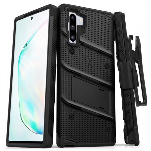 Zizo Distributor - 888488315829 - ZIZ019BLK - Zizo Bolt Cover - Case for Samsung Galaxy Note 10 & Kickstand and Holster (Black/Black) - B2B homescreen
