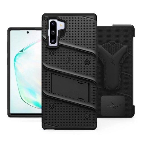Pancerne etui Zizo Bolt Cover Samsung Galaxy Note 10 oraz podstawka & uchwyt do paska (Black/Black)