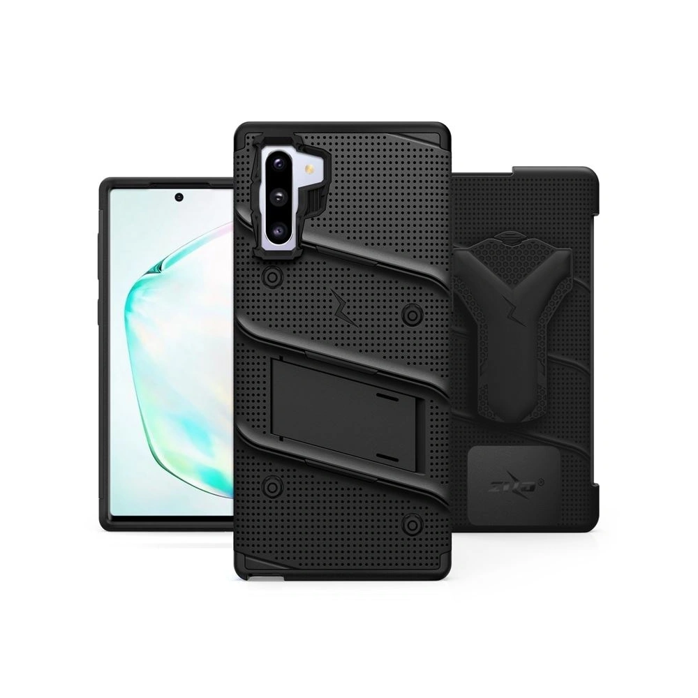 Hurtownia GSM - Pancéřové pouzdro Zizo Bolt Cover Samsung Galaxy Note 10 a základna & držák na pás (Černá/Černá) - ZIZ019BLK - {ean13} - Hurt