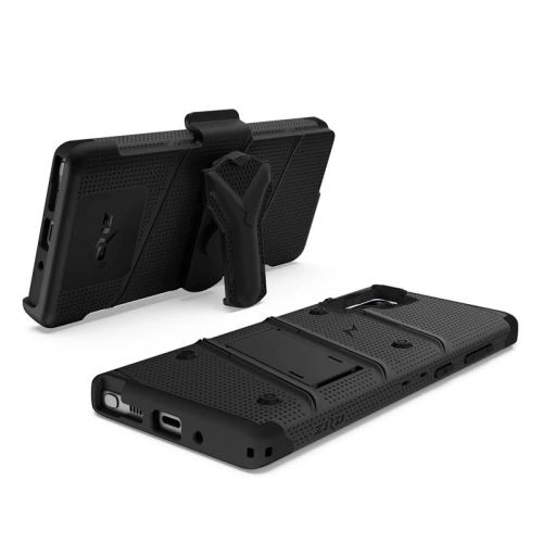 Pancerne etui Zizo Bolt Cover Samsung Galaxy Note 10 oraz podstawka & uchwyt do paska (Black/Black)