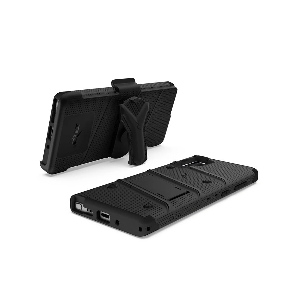 Hurtownia GSM - Pancéřové pouzdro Zizo Bolt Cover Samsung Galaxy Note 10 a základna & držák na pás (Černá/Černá) - ZIZ019BLK - {ean13} - Hurt