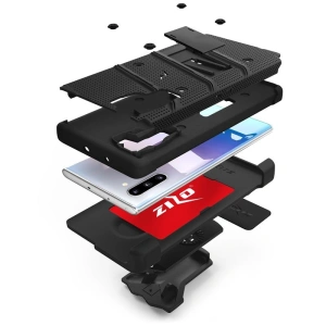Hurtownia GSM - Pancerne etui Zizo Bolt Cover Samsung Galaxy Note 10 oraz podstawka & uchwyt do paska (Black/Black) - ZIZ019BLK - {ean13} - Hurt