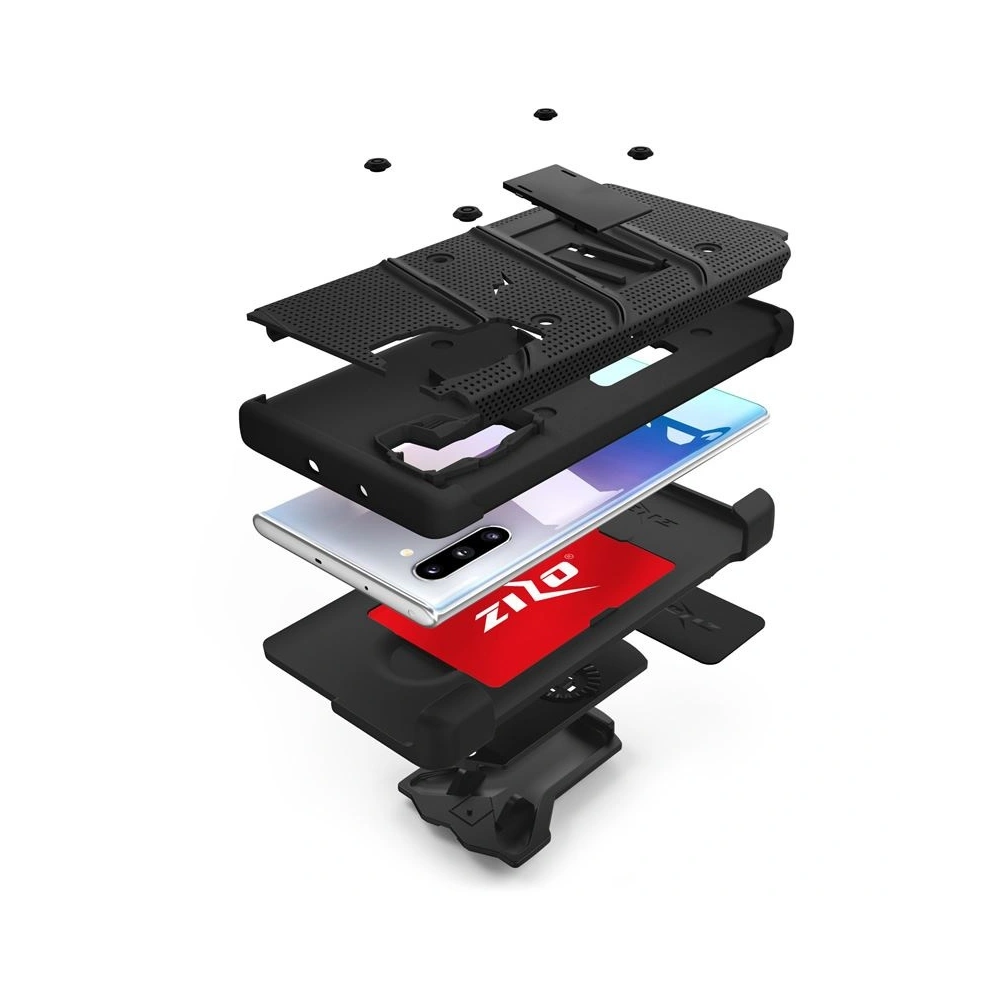 Hurtownia GSM - Pancéřové pouzdro Zizo Bolt Cover Samsung Galaxy Note 10 a základna & držák na pás (Černá/Černá) - ZIZ019BLK - {ean13} - Hurt