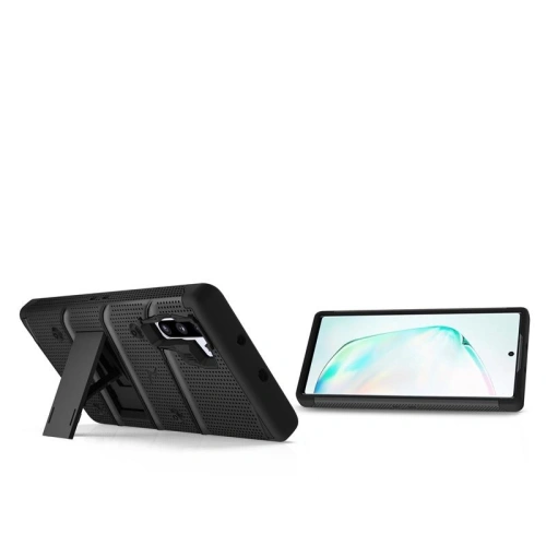 Pancerne etui Zizo Bolt Cover Samsung Galaxy Note 10 oraz podstawka & uchwyt do paska (Black/Black)