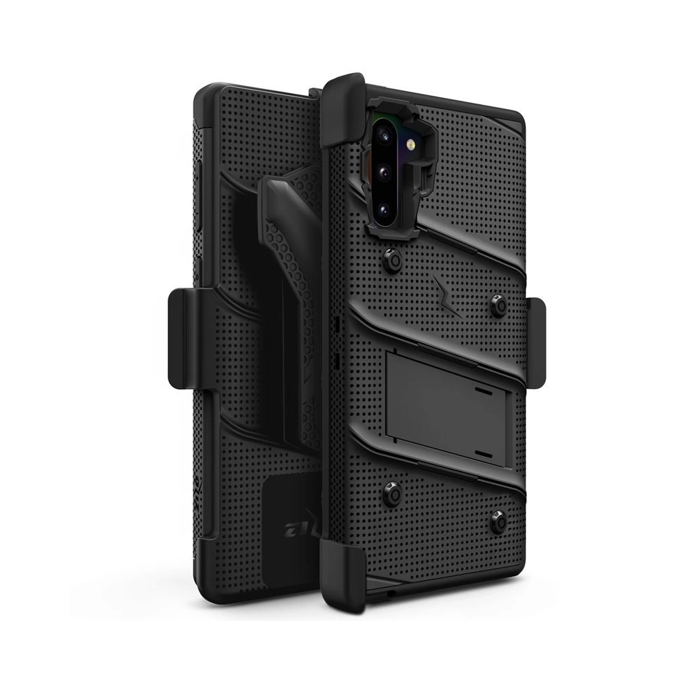 Hurtownia GSM - Pancéřové pouzdro Zizo Bolt Cover Samsung Galaxy Note 10 a základna & držák na pás (Černá/Černá) - ZIZ019BLK - {ean13} - Hurt
