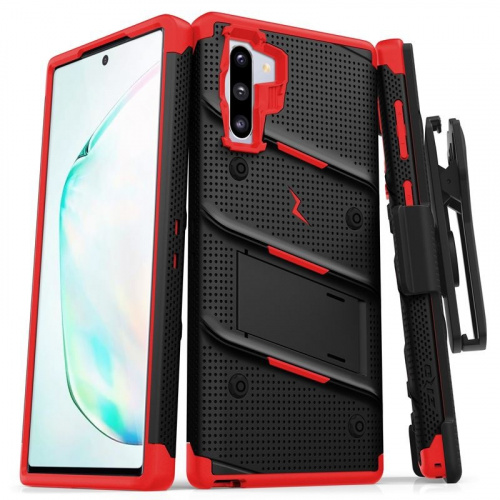 Zizo Distributor - 888488315850 - ZIZ020BLKRED - Zizo Bolt Cover - Case for Samsung Galaxy Note 10 & Kickstand and Holster (Black/Red) - B2B homescreen