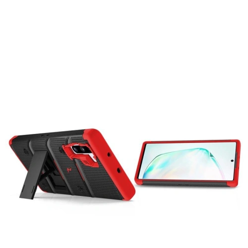 Pancerne etui Zizo Bolt Cover Samsung Galaxy Note 10 oraz podstawka & uchwyt do paska (Black/Red)