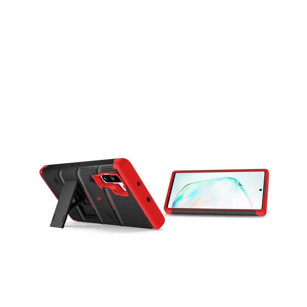 Hurtownia GSM - Pancéřové pouzdro Zizo Bolt Cover Samsung Galaxy Note 10 a základna & držák na pás (Černá/Červená) - ZIZ020BLKRED - {ean13} - Hurt