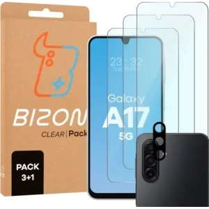 3x Szkło na ekran + szkło na aparat Bizon Glass Clear Pack do Samsung Galaxy A17 5G