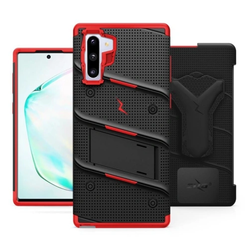 Pancerne etui Zizo Bolt Cover Samsung Galaxy Note 10 oraz podstawka & uchwyt do paska (Black/Red)