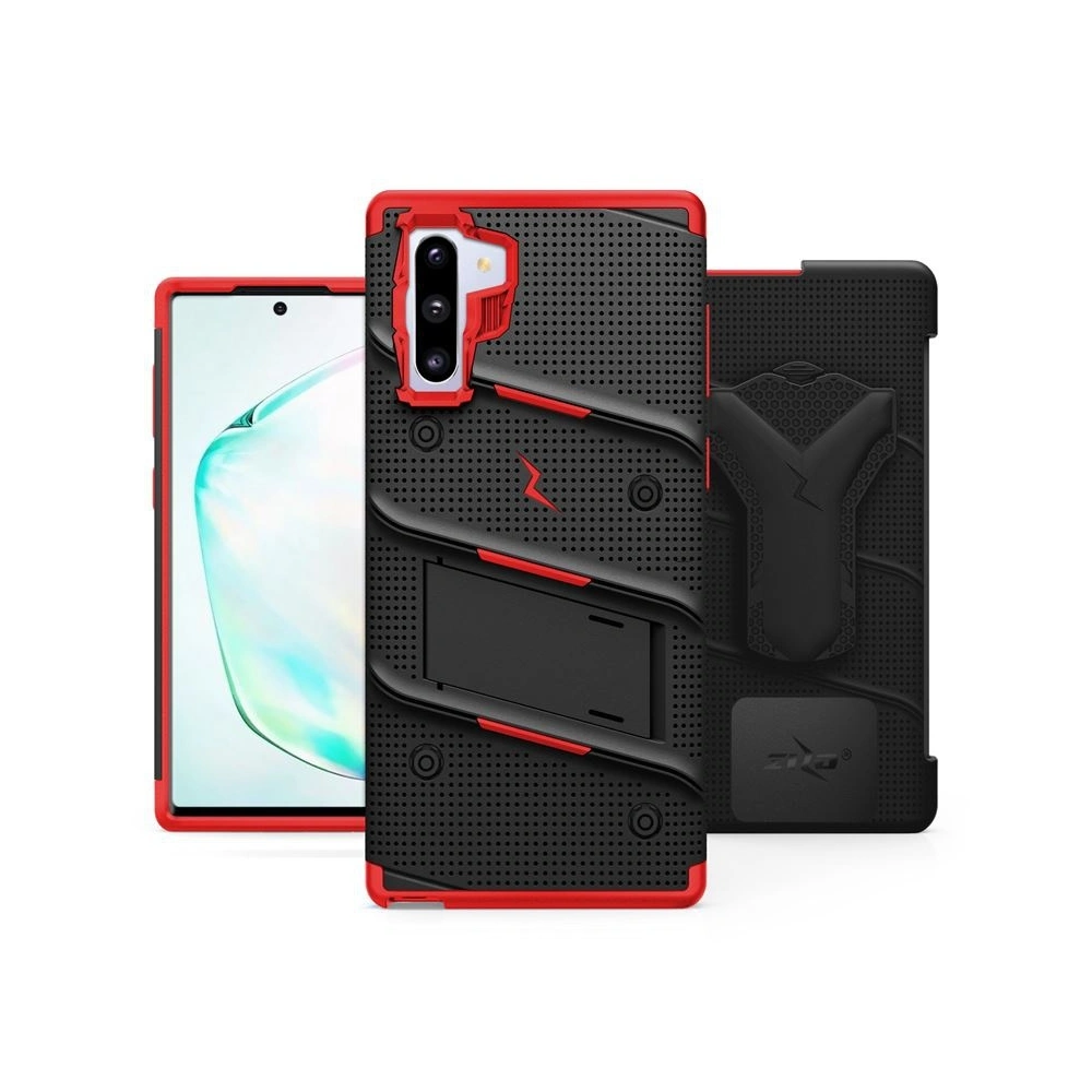 Hurtownia GSM - Pancéřové pouzdro Zizo Bolt Cover Samsung Galaxy Note 10 a základna & držák na pás (Černá/Červená) - ZIZ020BLKRED - {ean13} - Hurt